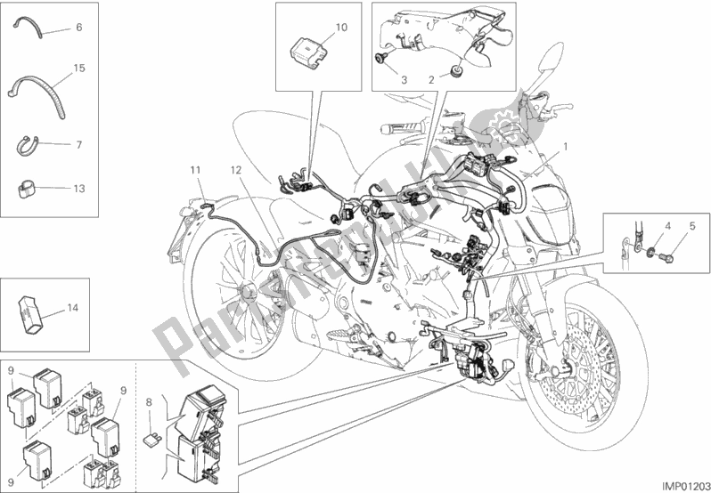Tutte le parti per il Impianto Elettrico Del Veicolo del Ducati Diavel 1260 USA 2019